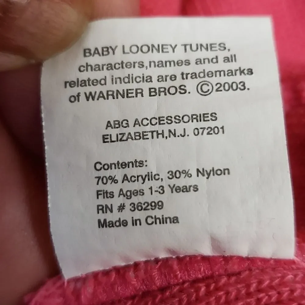 BABY LOONEY TUNES PINK TWEETY BIRD WINTER HAT